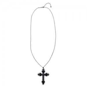 sister809ラインストーン BIGクロス ネックレス-1